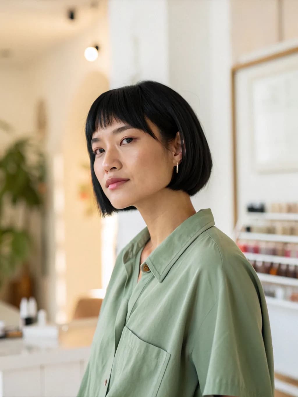 Porträt Mai, Nail Designerin, mit kurzem schwarzen Bob